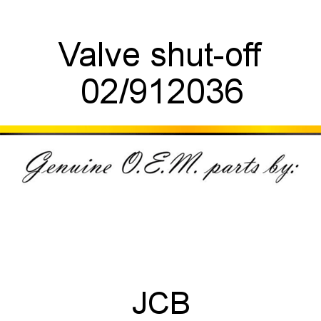 Valve, shut-off 02/912036