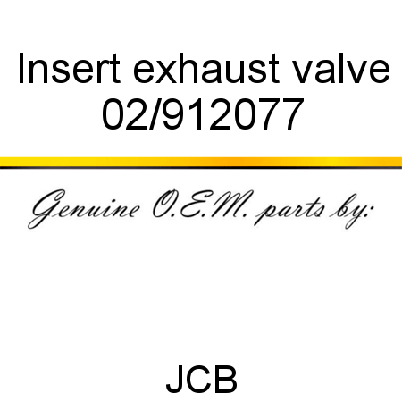 Insert, exhaust valve 02/912077