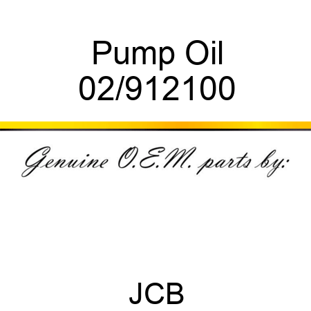 Pump Oil 02/912100