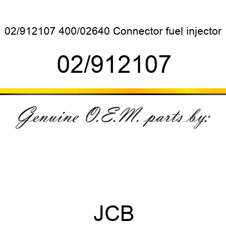 02/912107 400/02640 Connector, fuel injector 02/912107