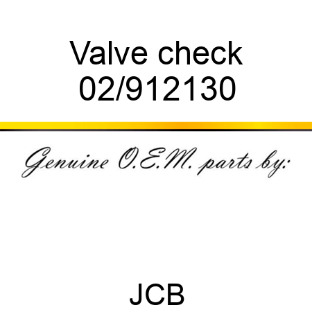 Valve check 02/912130