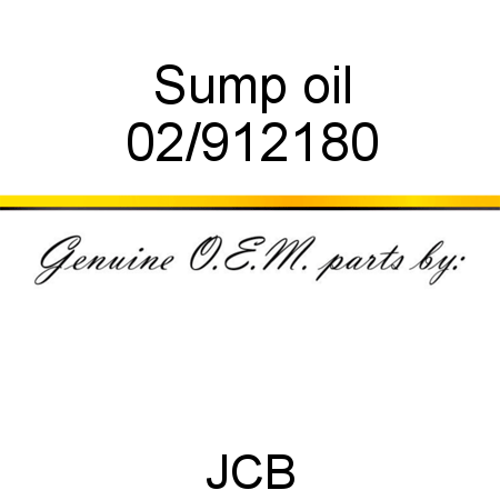 Sump, oil 02/912180