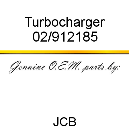Turbocharger 02/912185