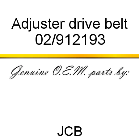 Adjuster, drive belt 02/912193
