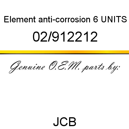 Element, anti-corrosion, 6 UNITS 02/912212