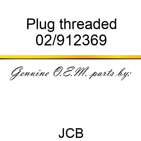 Plug threaded 02/912369