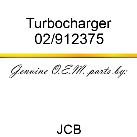 Turbocharger 02/912375