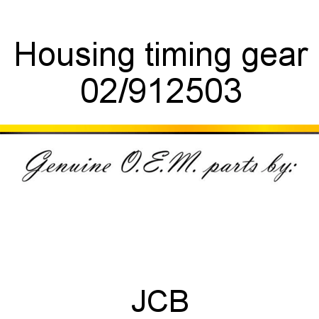Housing, timing gear 02/912503