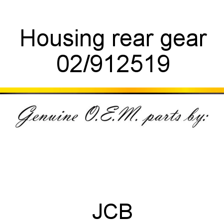 Housing, rear gear 02/912519