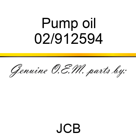 Pump oil 02/912594