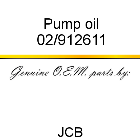 Pump, oil 02/912611