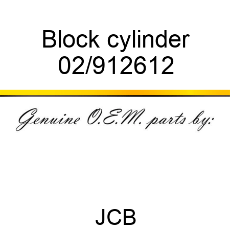 Block cylinder 02/912612