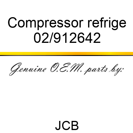 Compressor refrige 02/912642