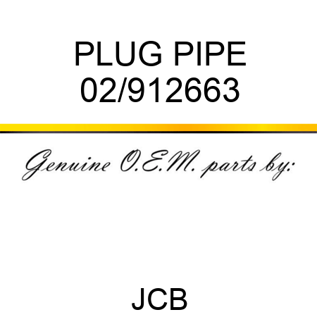 PLUG PIPE 02/912663