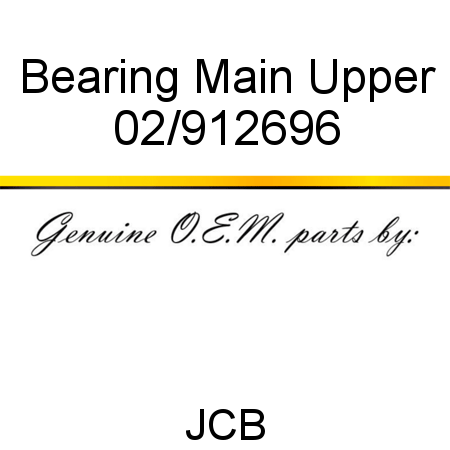 Bearing, Main, Upper 02/912696