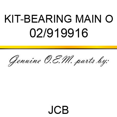 KIT-BEARING MAIN O 02/919916