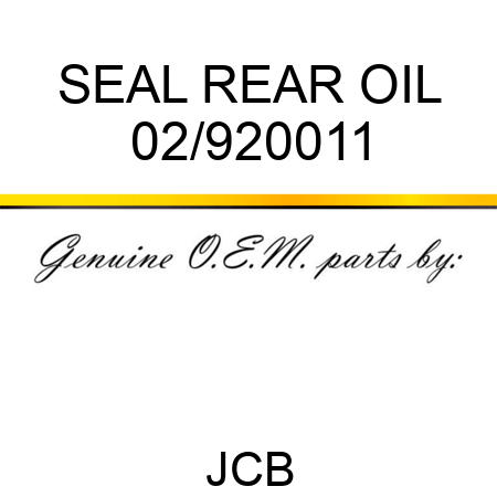 SEAL REAR OIL 02/920011