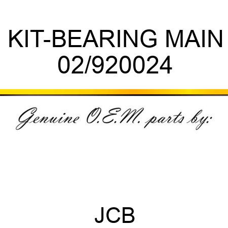 KIT-BEARING MAIN 02/920024