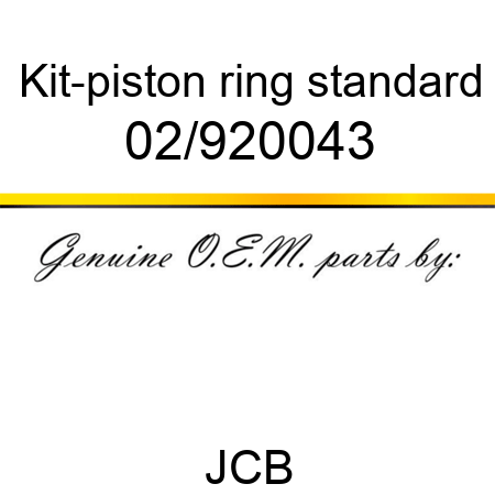 Kit-piston ring, standard 02/920043