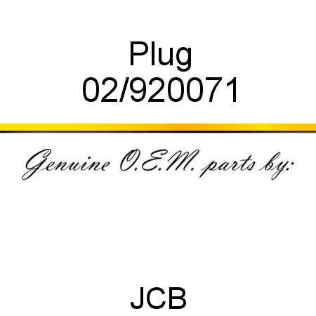 Plug 02/920071