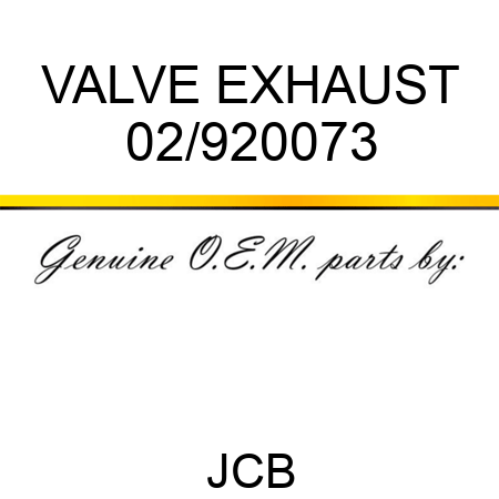 VALVE EXHAUST 02/920073