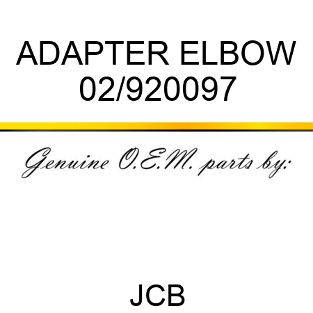 ADAPTER ELBOW 02/920097