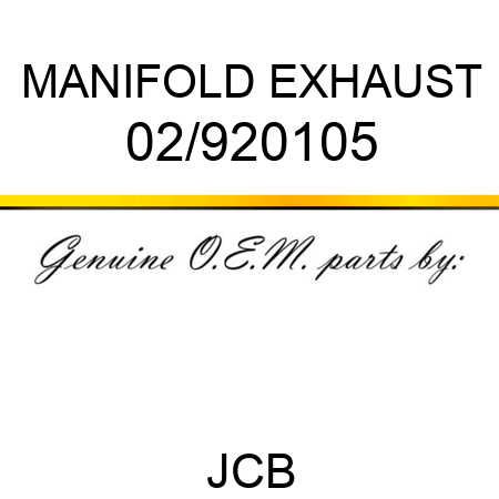 MANIFOLD EXHAUST 02/920105