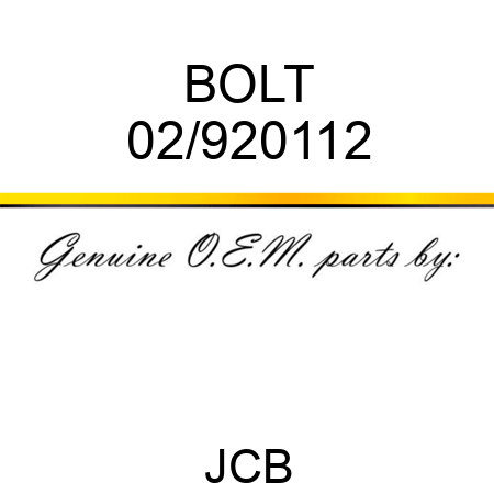 BOLT 02/920112