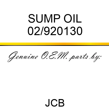 SUMP OIL 02/920130