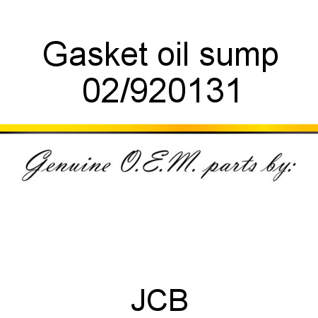 Gasket, oil sump 02/920131