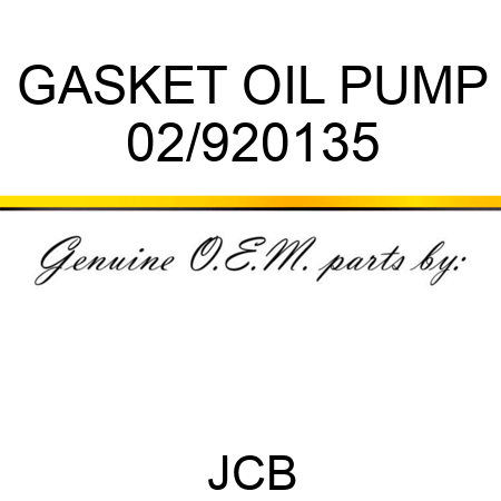 GASKET OIL PUMP 02/920135