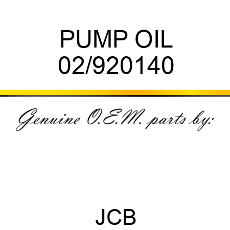 PUMP OIL 02/920140