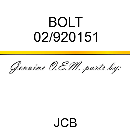 BOLT 02/920151