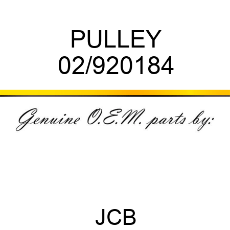 PULLEY 02/920184