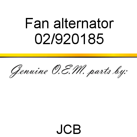 Fan, alternator 02/920185