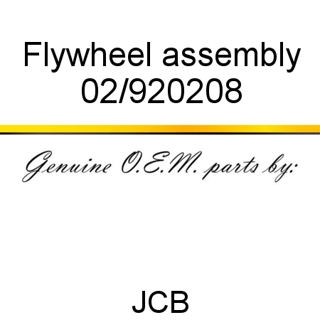 Flywheel, assembly 02/920208