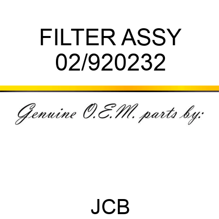 FILTER ASSY 02/920232