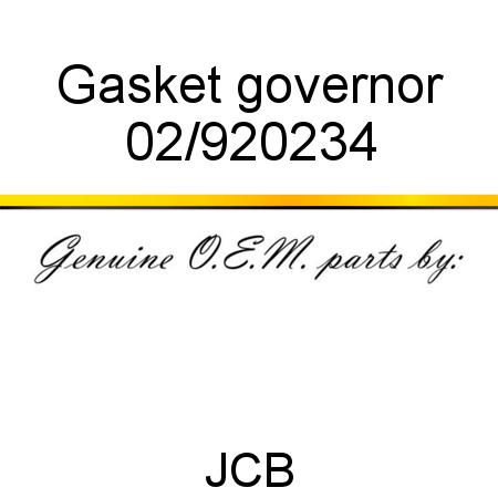 Gasket, governor 02/920234