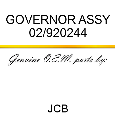 GOVERNOR ASSY 02/920244