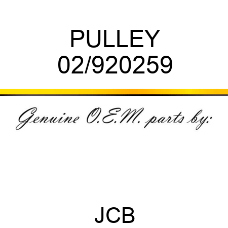 PULLEY 02/920259