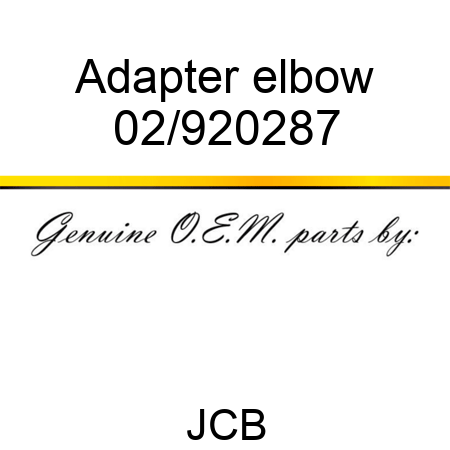 Adapter elbow 02/920287
