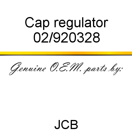 Cap, regulator 02/920328