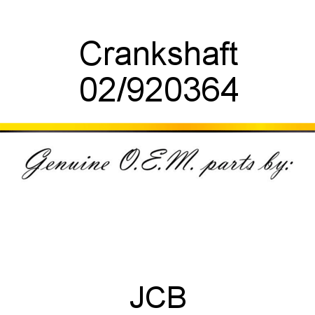 Crankshaft 02/920364