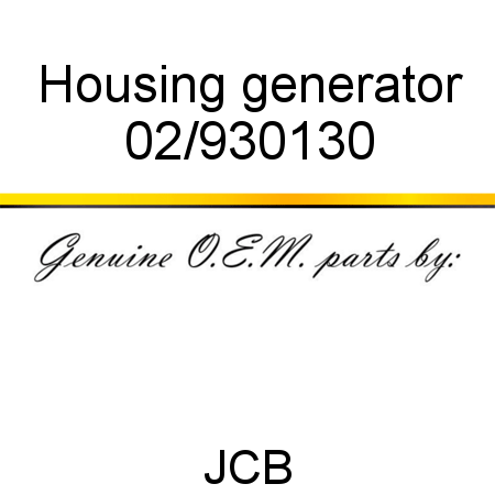 Housing, generator 02/930130