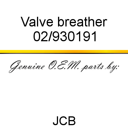 Valve, breather 02/930191