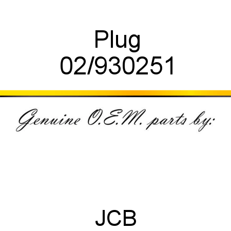 Plug 02/930251