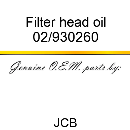 Filter head oil 02/930260