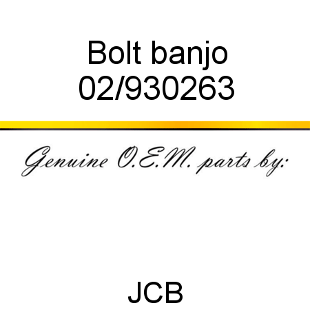 Bolt, banjo 02/930263