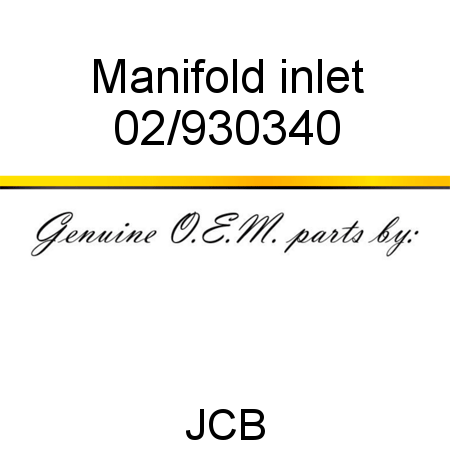 Manifold inlet 02/930340