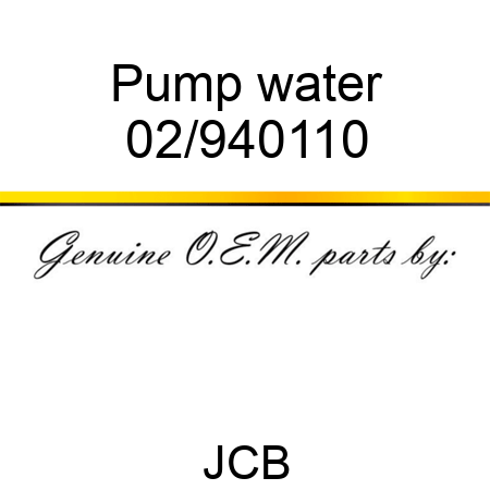 Pump water 02/940110